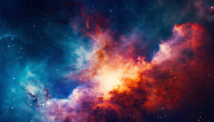 Vivid cosmic nebula illuminated by brilliant colors in a breathtaking display of space phenomena