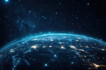 Obraz premium Global Network from Space