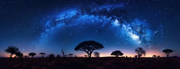 A breathtaking night sky filled with stars and the milky way. AI.