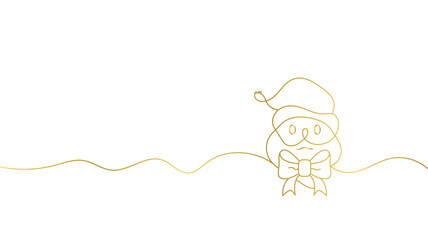 Merry Christmas. Santa Claus line art style vector illustration eps 10