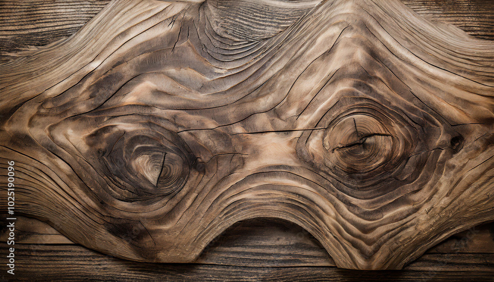Poster detailed close-up of unique wooden surface showcasing natural grain patterns and texture on rustic b