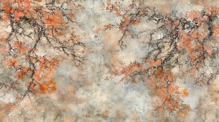 Fototapeta premium Vintage Watercolor Autumn Tree Painting