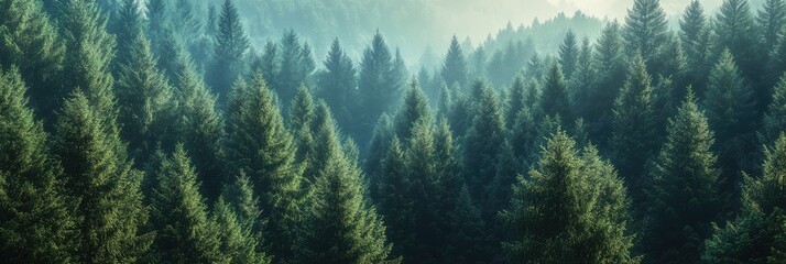 Lush Evergreen Forest Stretching into the Distance