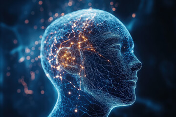 Obraz premium Artificial Intelligence Neural Network Visualization