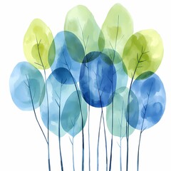 Whimsical Colorful Bird of Paradise Among Flowing Foliage