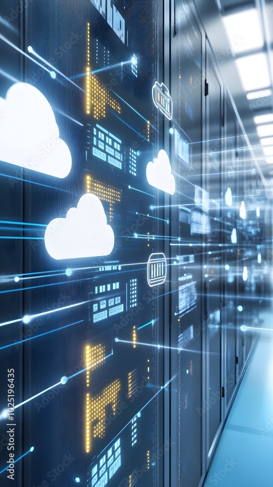 Wall mural abstract digital representation of cloud computing