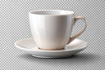 Obraz premium made of ceramic perfect for serving hot beverages like coffee or tea The white cup is pictured on a transparent background captured with a wide angle lens to showcase its simplicity and versatility