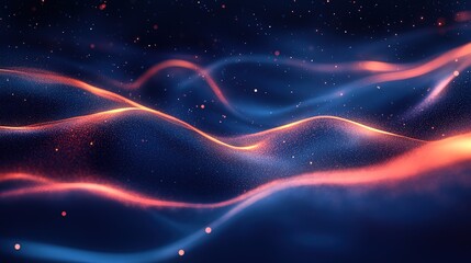 Obraz premium Dark blue and glow particle abstract background