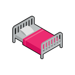 Bed is made isolated. Bd with blanket and pillow