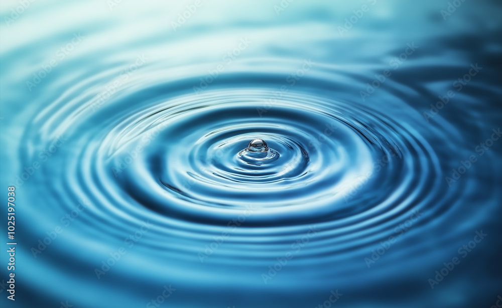Poster ripples in a calm water surface with soft reflections, creating a tranquil effect.