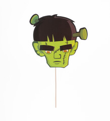 festive paper accessories for halloween party isolated on white background