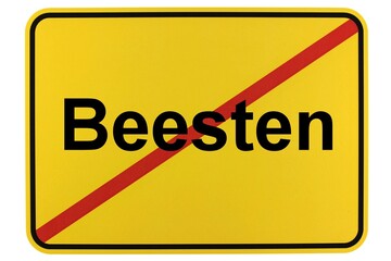Illustration eines Ortsschildes der Gemeinde Beesten in Niedersachsen