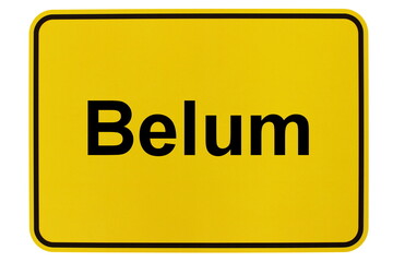 Illustration eines Ortsschildes der Gemeinde Belum in Niedersachsen