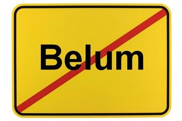 Illustration eines Ortsschildes der Gemeinde Belum in Niedersachsen