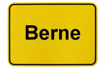 Illustration eines Ortsschildes der Gemeinde Berne in Niedersachsen