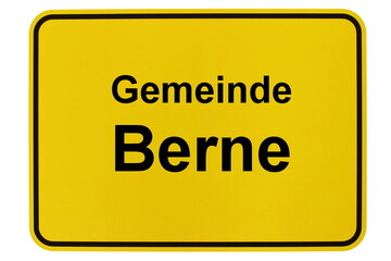 Illustration eines Ortsschildes der Gemeinde Berne in Niedersachsen