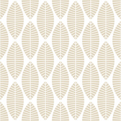 Classic Vintage Art Deco Clean Minimal Leaves Geometric Seamless Vector Repeat Pattern