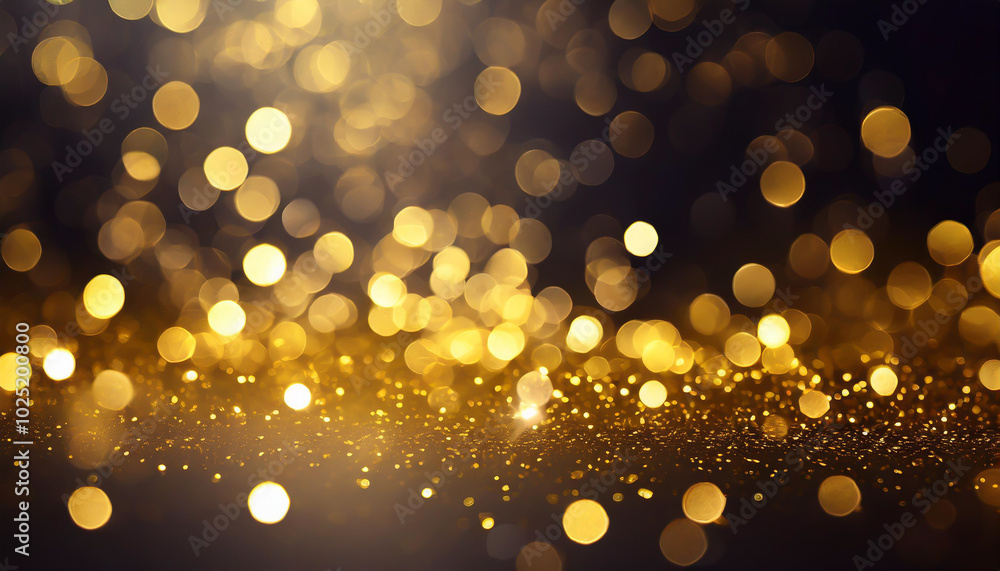 Poster golden bokeh lights creating a sparkling backdrop for celebrations and special occasions during the 