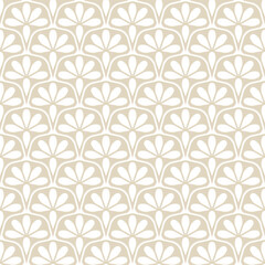 Classic Minimal Art Deco Flower Scale Vintage Seamless Vector Repeat Pattern