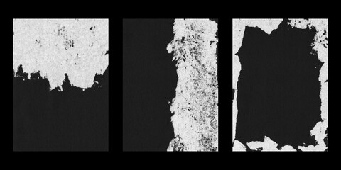 Grunge Ripped Black Paper Texture with Distressed Torn Edges and High Contrast for Collage and Graphic Design Projects