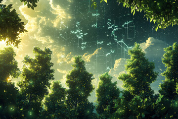 Obraz premium Enchanted Forest Sky 