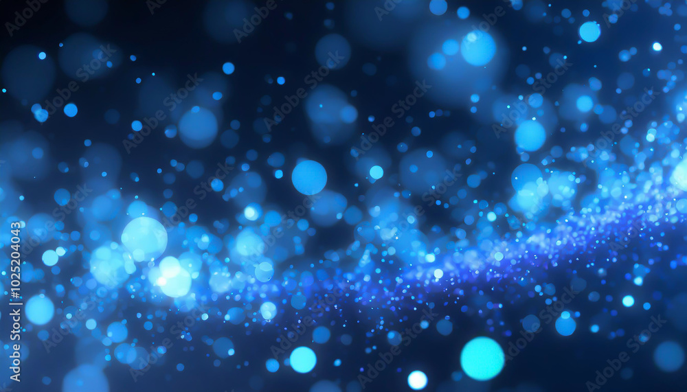 Poster vibrant blue abstract background with shimmering particles creating a dreamy atmosphere in a dark se