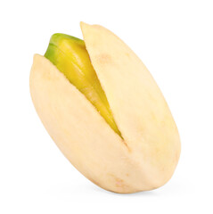One tasty pistachio nut isolated on white