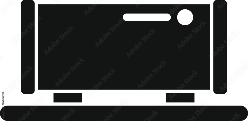 Poster big gas pipeline lying on supports icon in simple style on a white background