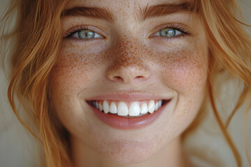 A person smiling with crooked teeth, celebrating imperfections. Concept of self-acceptance.