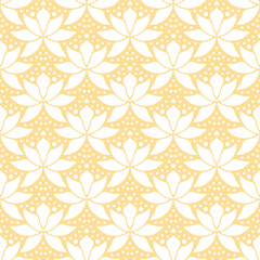 Dainty Yellow Polka Dot Flower Seamless Vector Repeat Pattern