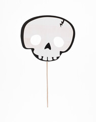 festive paper accessories for halloween party isolated on white background