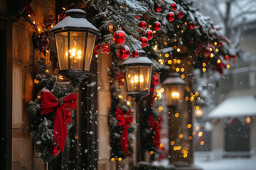Christmas Lantern on the Street