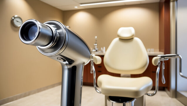 modern colposcope in the gynecology office