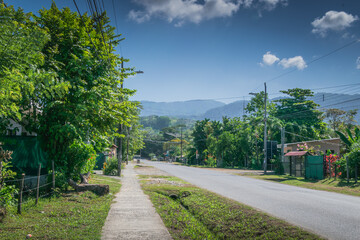 Rural and peaceful main road in Uvita, Costa Rica