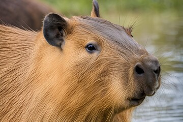 Close-up View of a Capybara