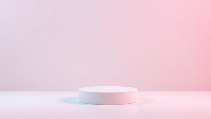 Podium for product presentation on soft light colour background.