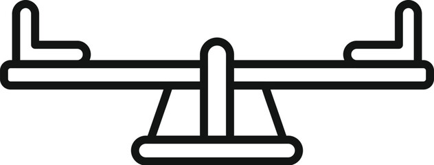 This simple seesaw icon represents playground equipment found in parks and schools
