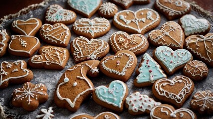 Fototapeta premium heart shaped cookies