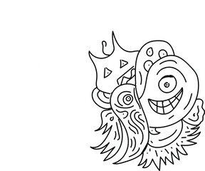 black and white fish vector