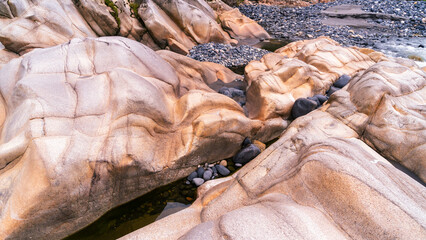Incredible rocks in the middle of a river
