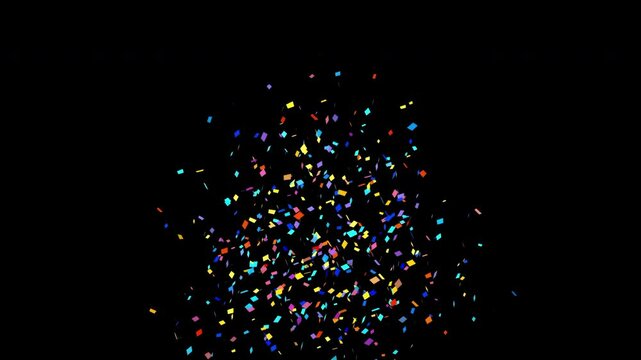 Confetti Burst From Sides 4k Alpha Channel Transparency