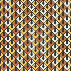 Retro Hippy Abstract Geometric Diamond Scale Shapes Seamless Vector Repeat Pattern