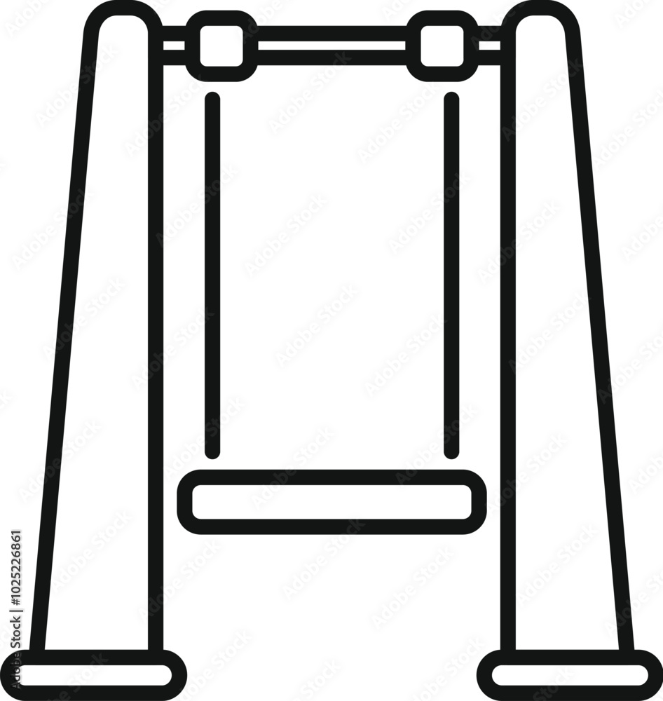 Poster simple vector icon of an empty swing set hanging from a metal frame