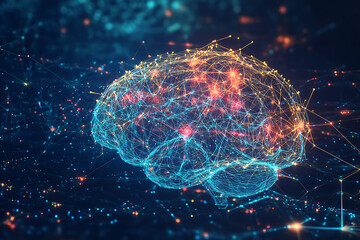  background human brain with modern data connections
