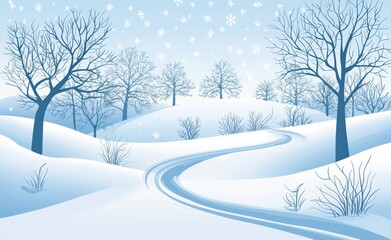 Fototapeta premium Snowstorm background. Merry Christmas skyline. Snowy winter landscape.