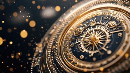 Obraz premium Metallic New Year Card with Elegant Designs