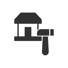 Home Repair Icon - House Hammer Icon