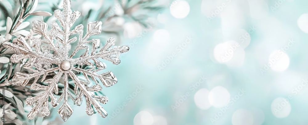 Aufkleber an isolated border of falling snowflakes for a white background in the form of a transparent sheet