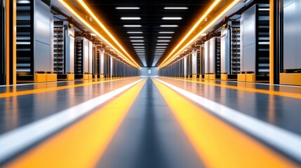 Fototapeta premium Modern AI Powered Logistics Center Interior