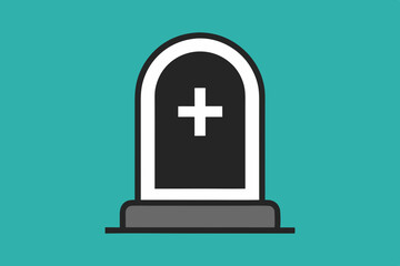 Fototapeta premium Tombstone icon vector illustration on trendy design